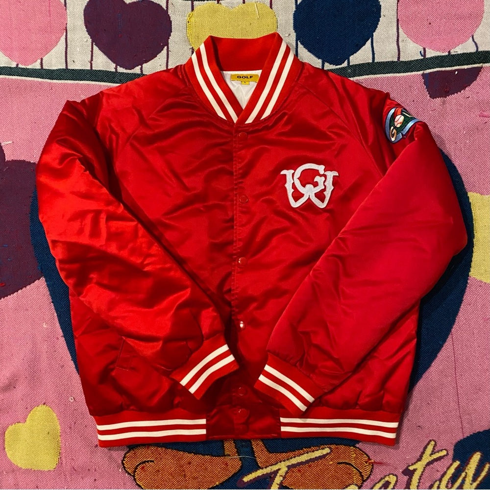 Rare Golf Wang red varsity Jacket size large Brand new never worn